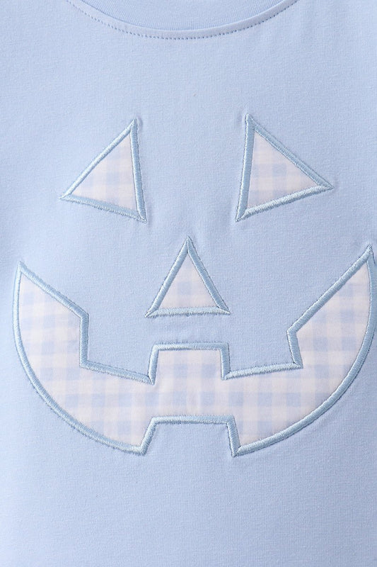 Blue Jack-O-Lantern Applique Shorts Set - Abbies Place