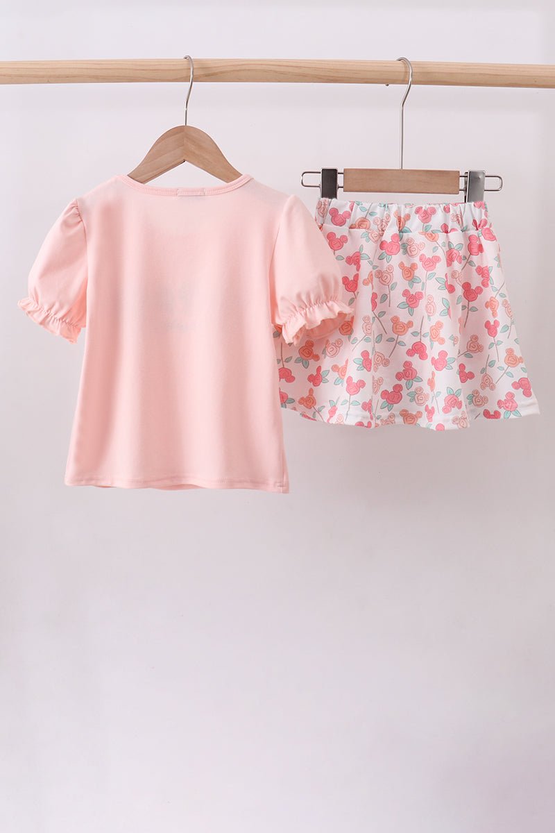 Happy Place Embroidered Skorts Set - Abbies Place