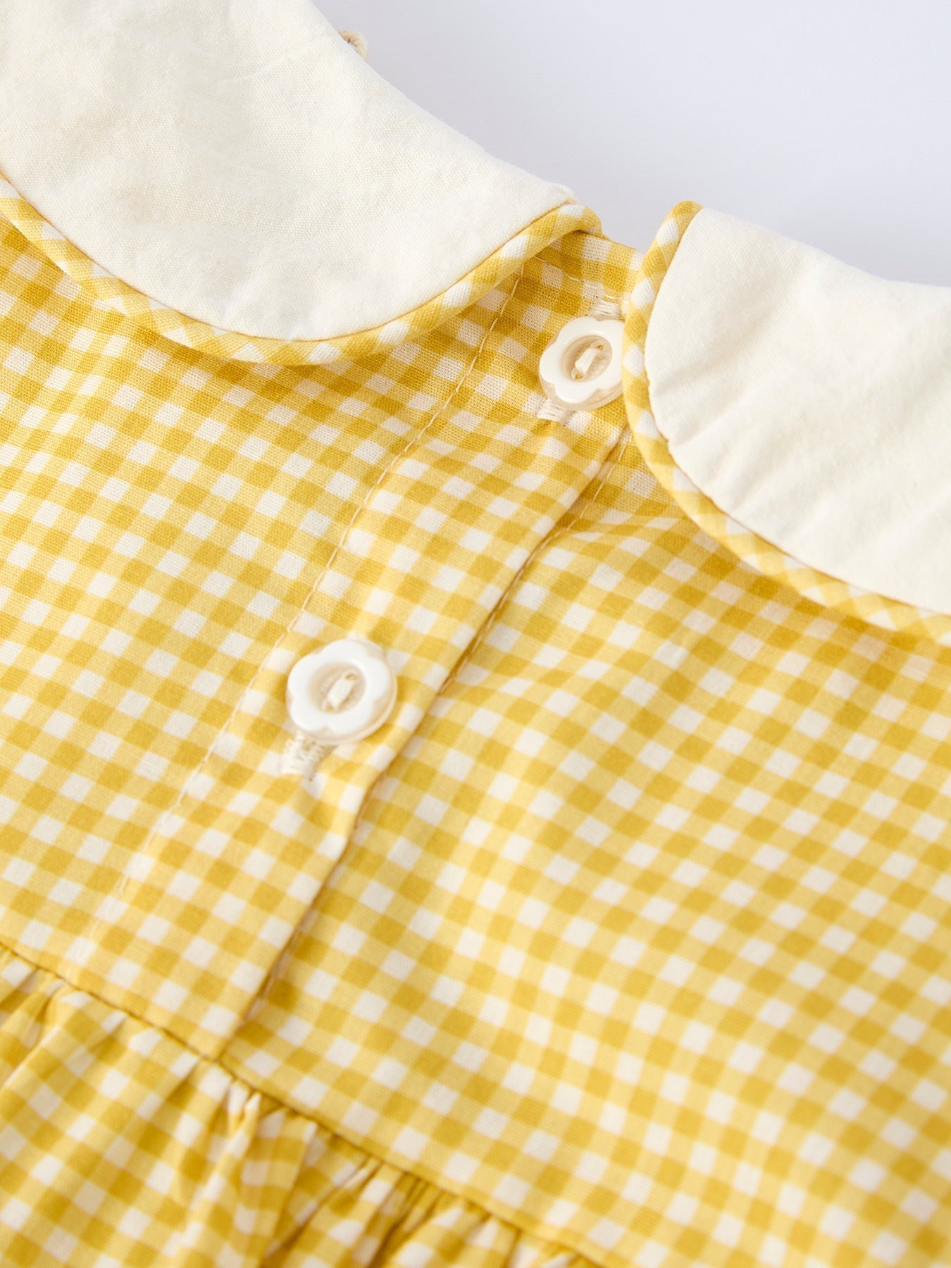 Yellow Goose Embroidered Smocked Plaid Dress - Abbies Place