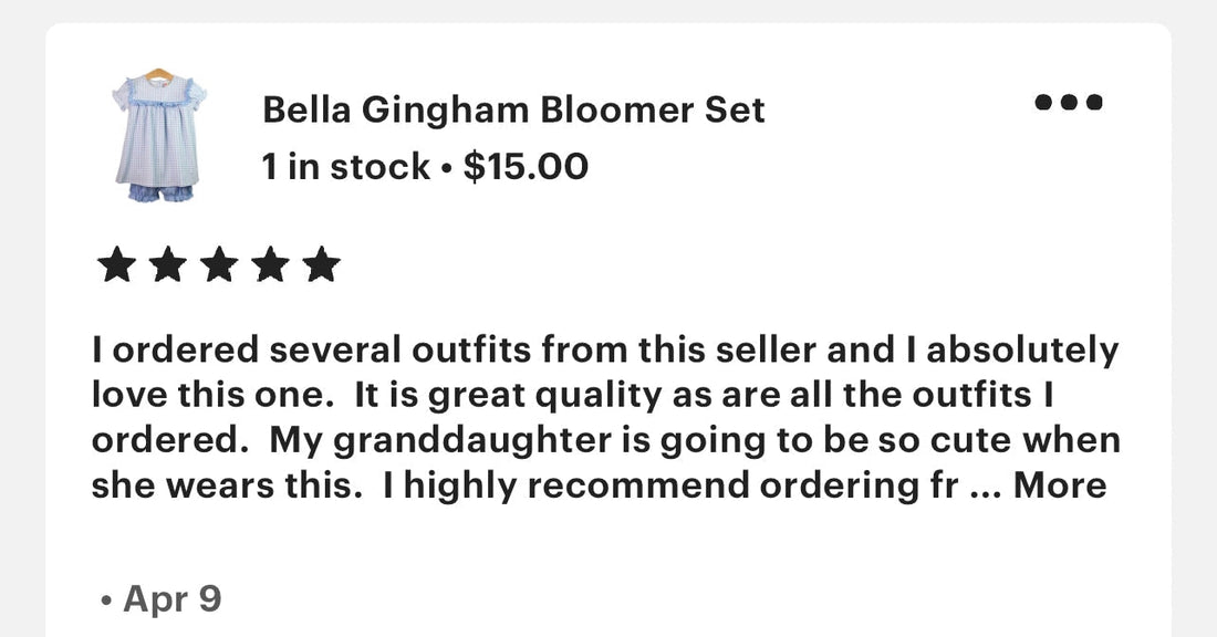 Review by past Etsy customer - Abbies Place