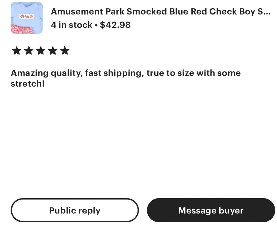 Review from ETSY customer - Abbies Place