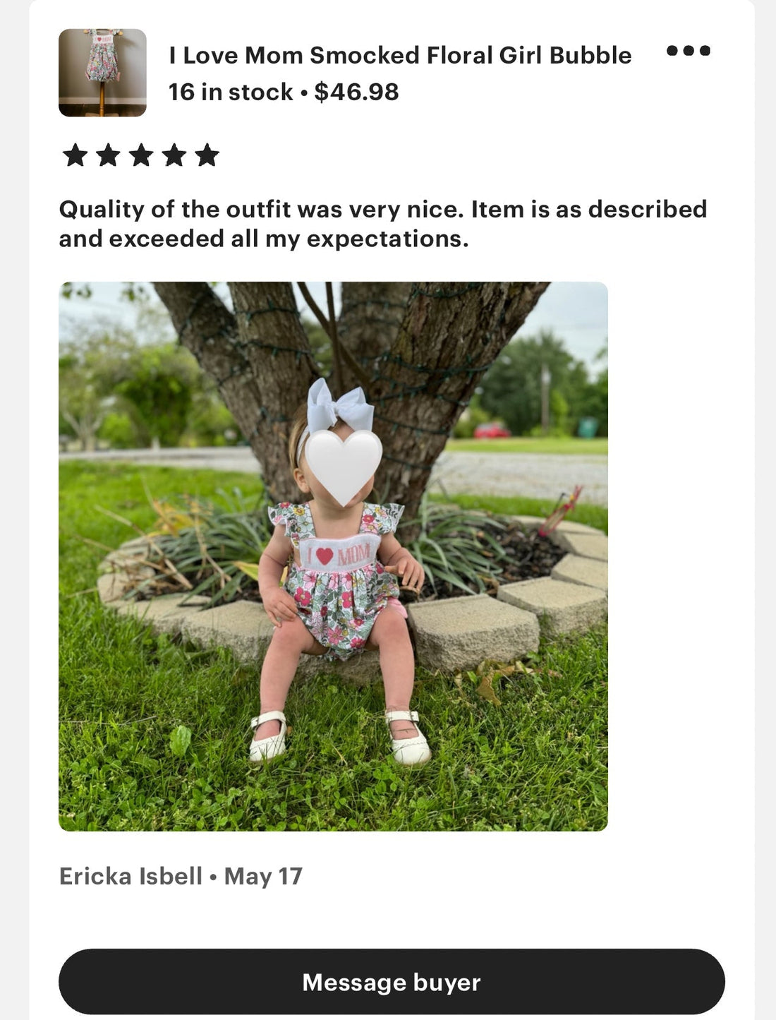 Top-notch Etsy customer review - Abbies Place