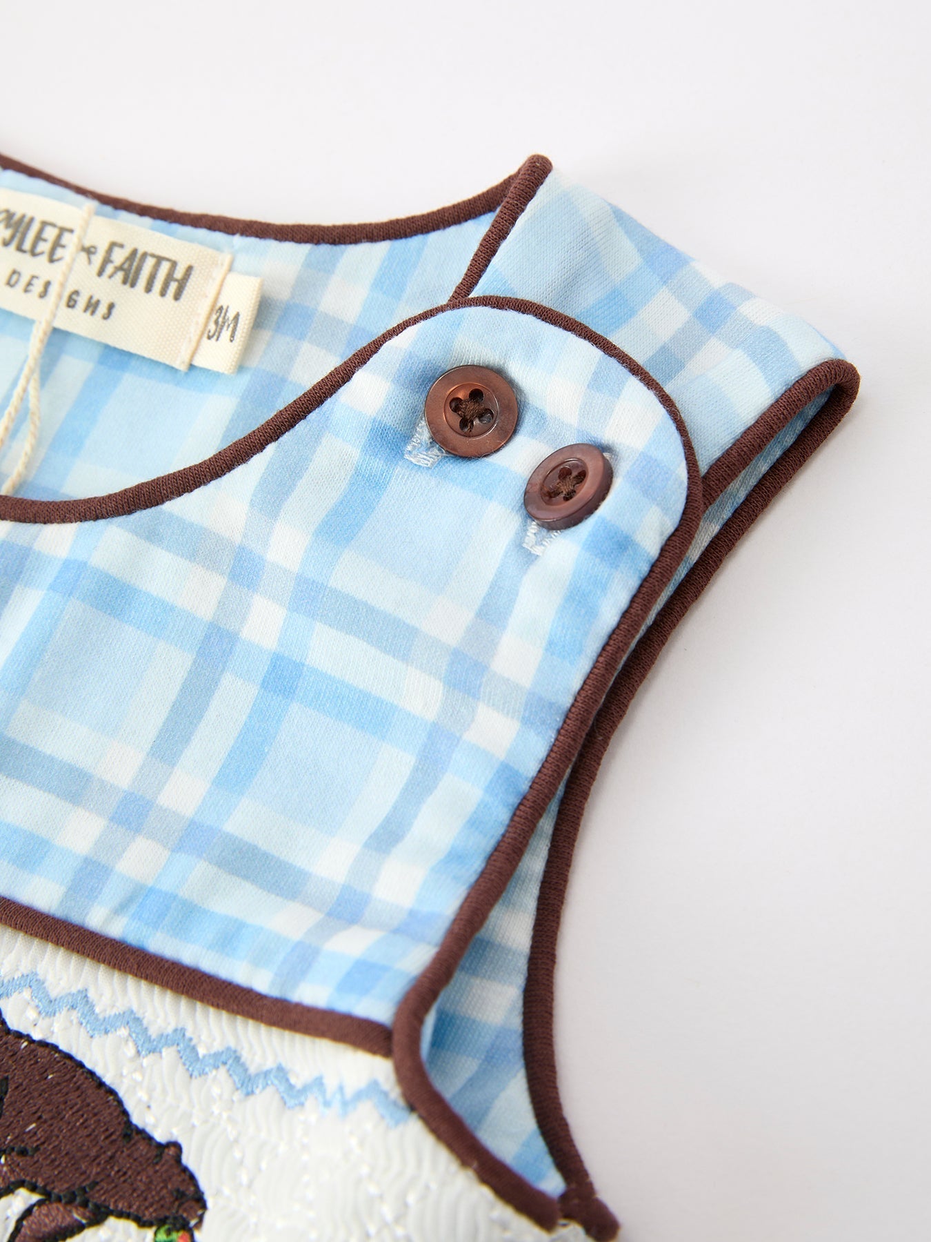 Bear Smocked Plaid Baby Jonjon - Abbies Place