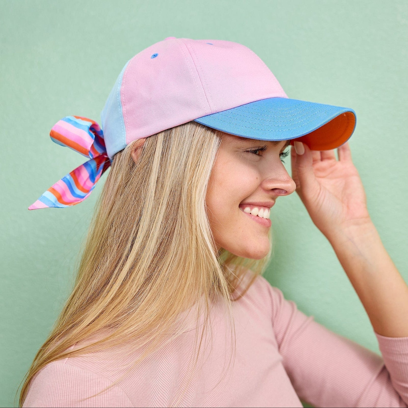 Big Bow Energy Hat (Striped) - Abbies Place