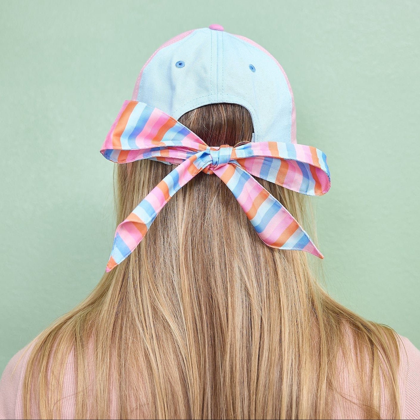 Big Bow Energy Hat (Striped) - Abbies Place