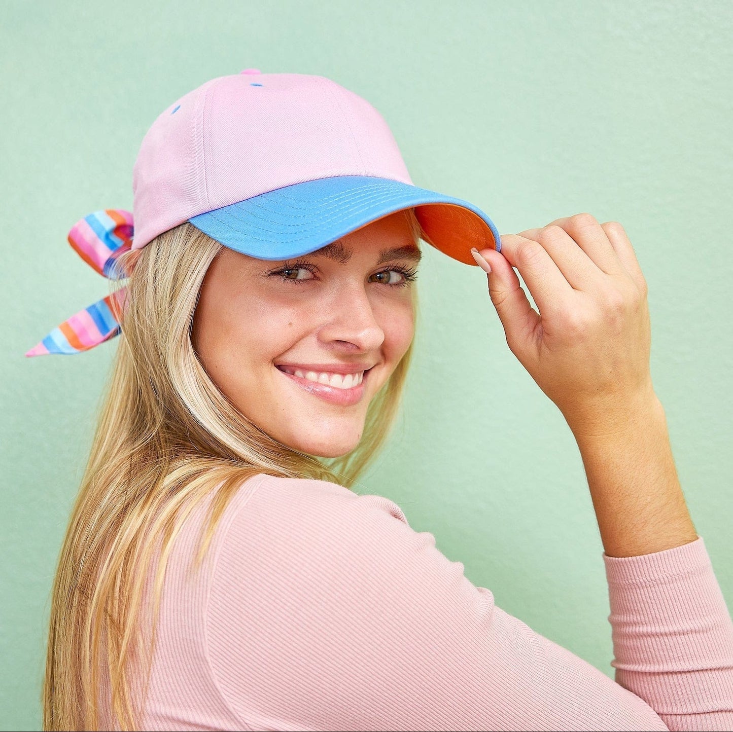 Big Bow Energy Hat (Striped) - Abbies Place