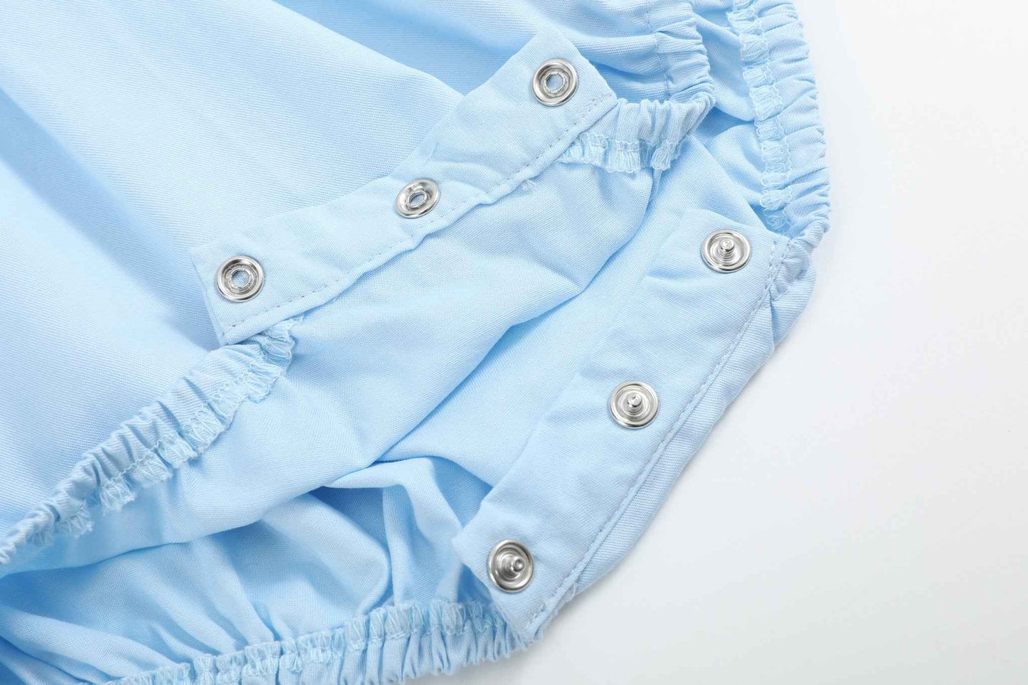 Blue and White Smocked Bubble Romper - Abbies Place