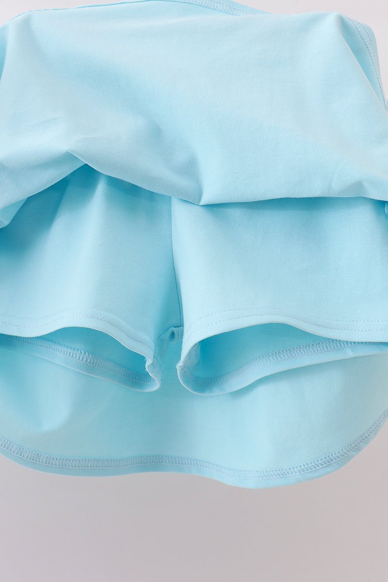 Blue Apple Applique Skorts Set - Abbies Place
