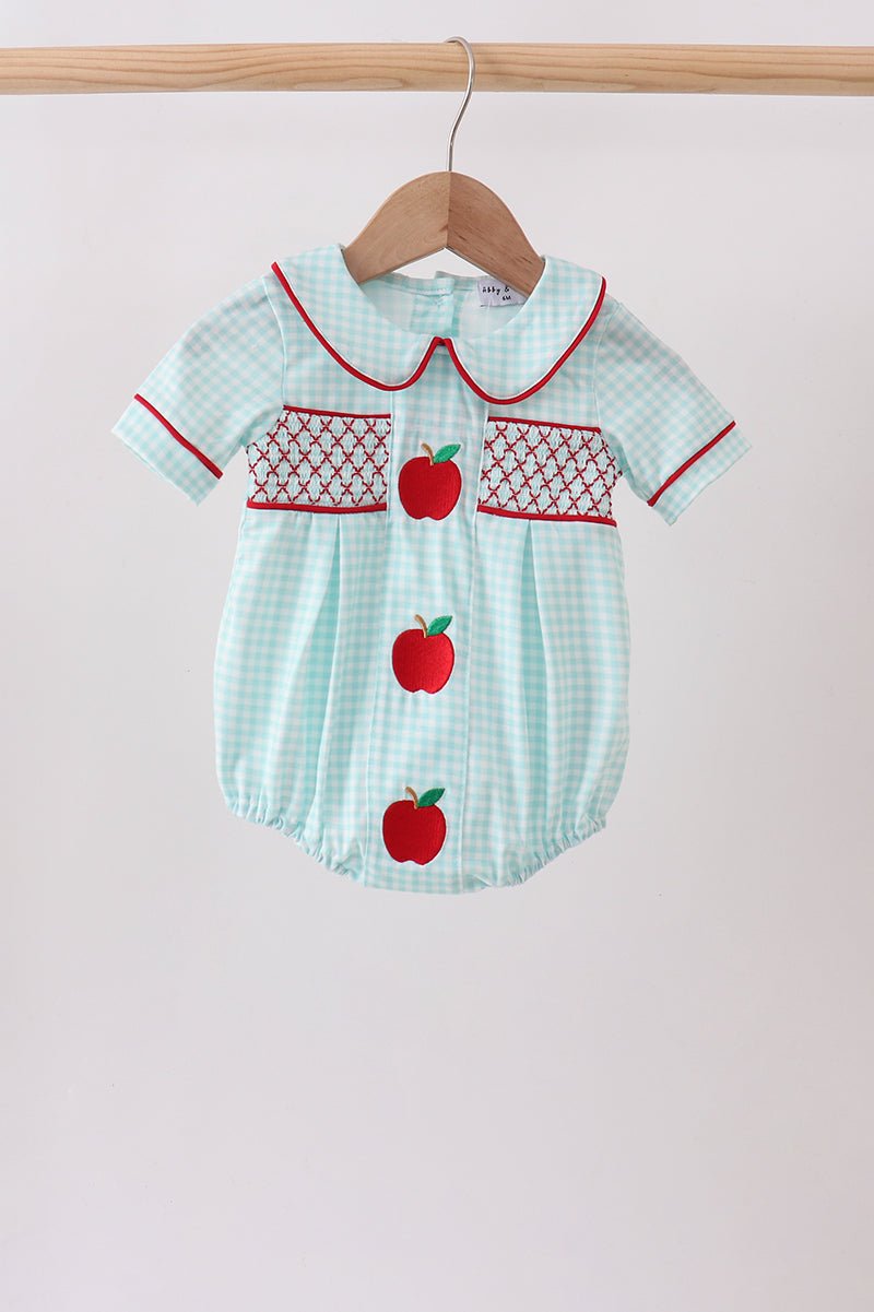 Blue Apple Smocked Bubble - Abbies Place