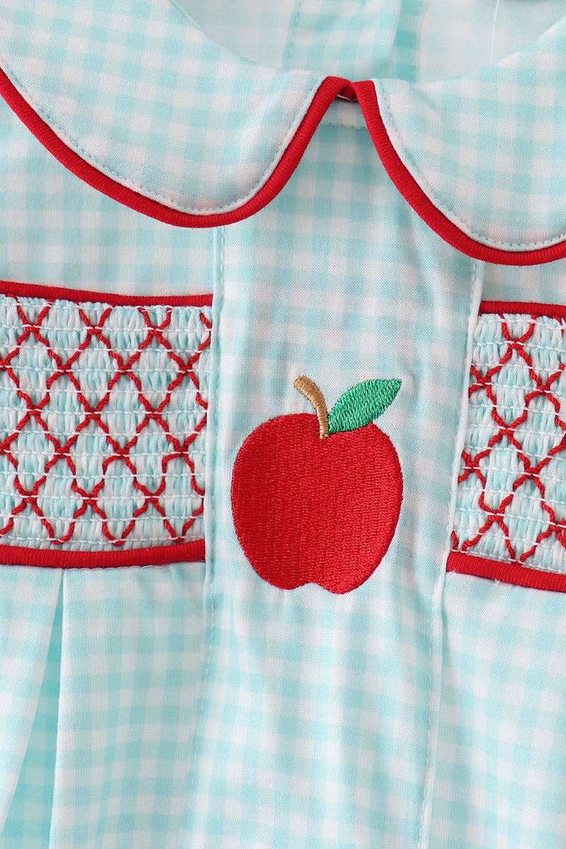 Blue Apple Smocked Bubble - Abbies Place