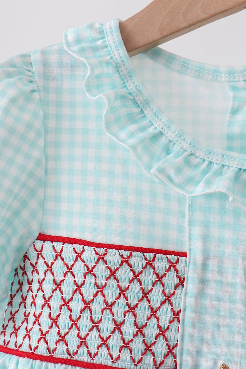 Blue Apple Smocked Dress - Abbies Place