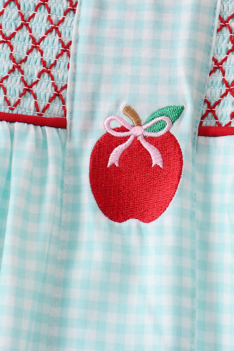 Blue Apple Smocked Dress - Abbies Place