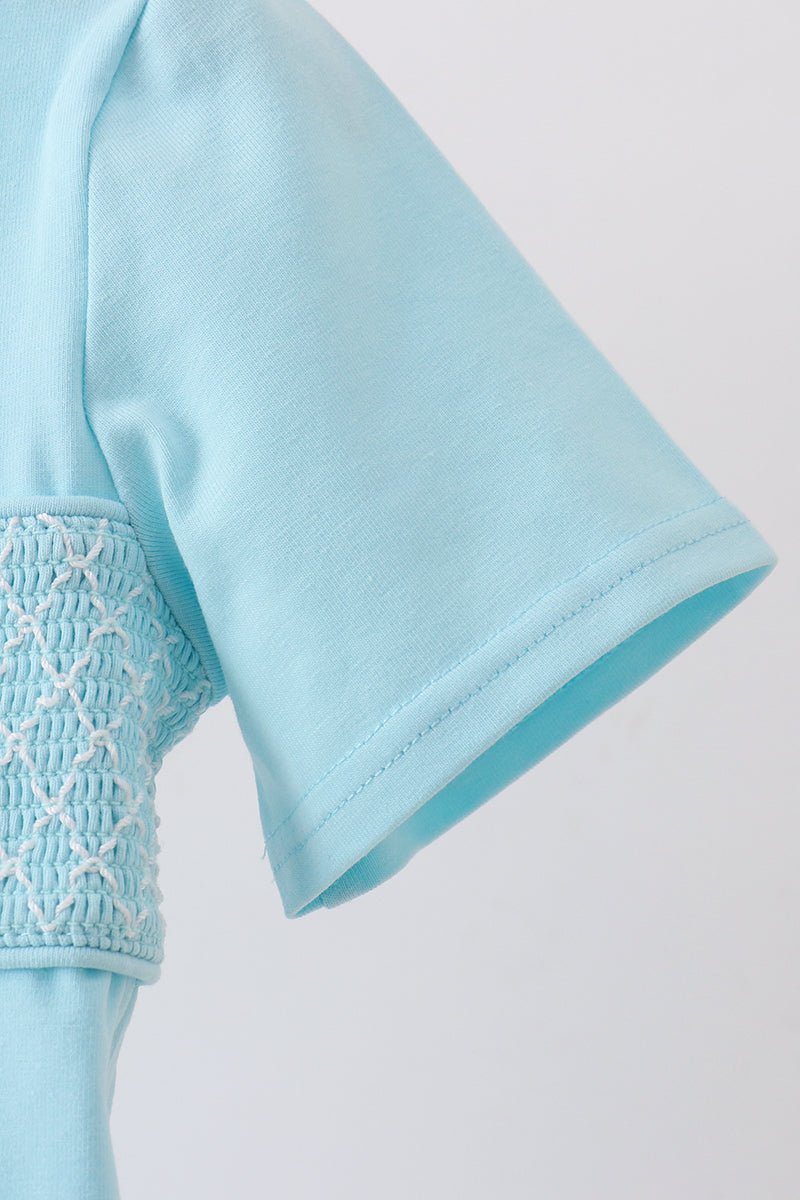 Blue Apple Smocked Top - Abbies Place