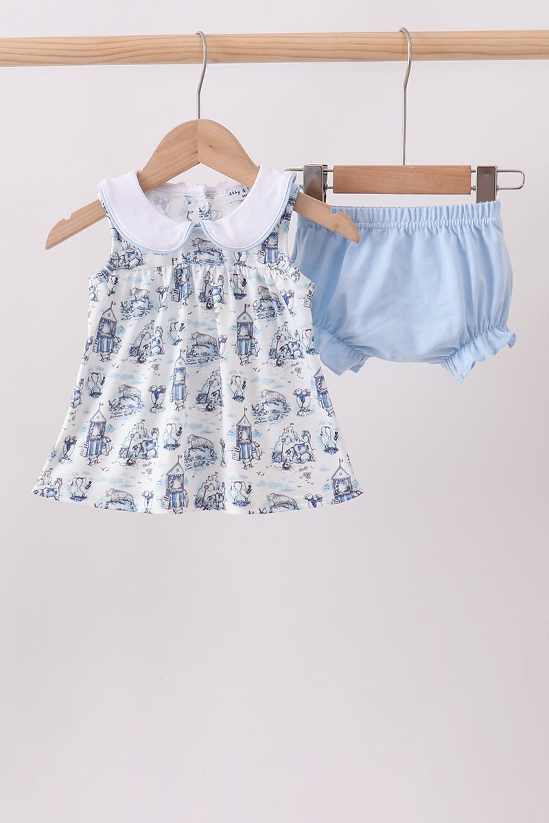 Blue Beach Bloomer Set - Abbies Place