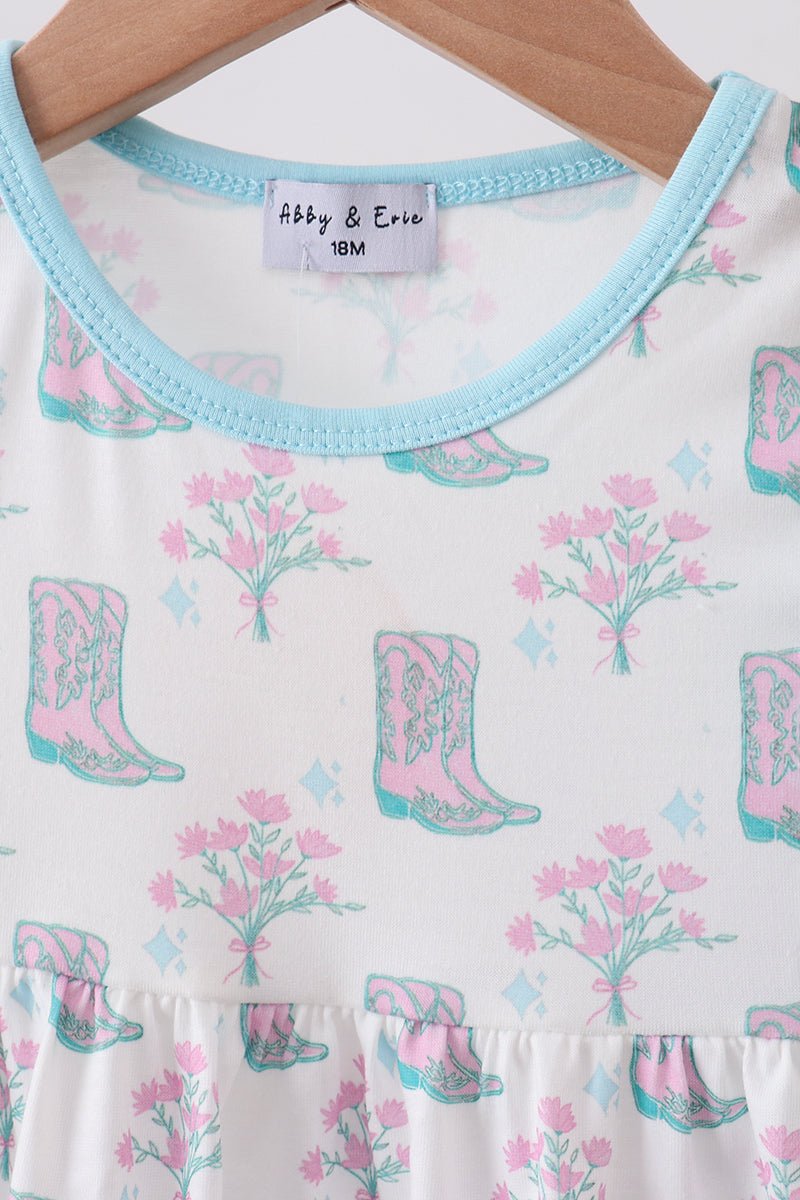 Blue Boots Print Bloomer Set - Abbies Place