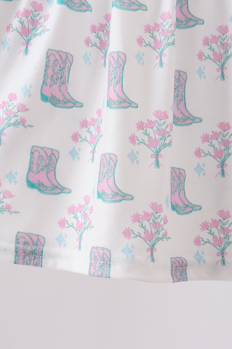 Blue Boots Print Bloomer Set - Abbies Place