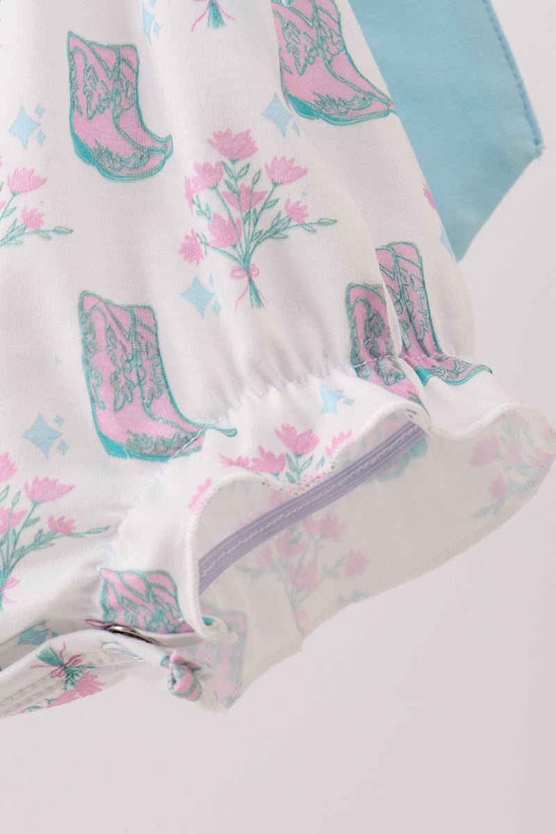 Blue Boots Ruffle Bubble - Abbies Place