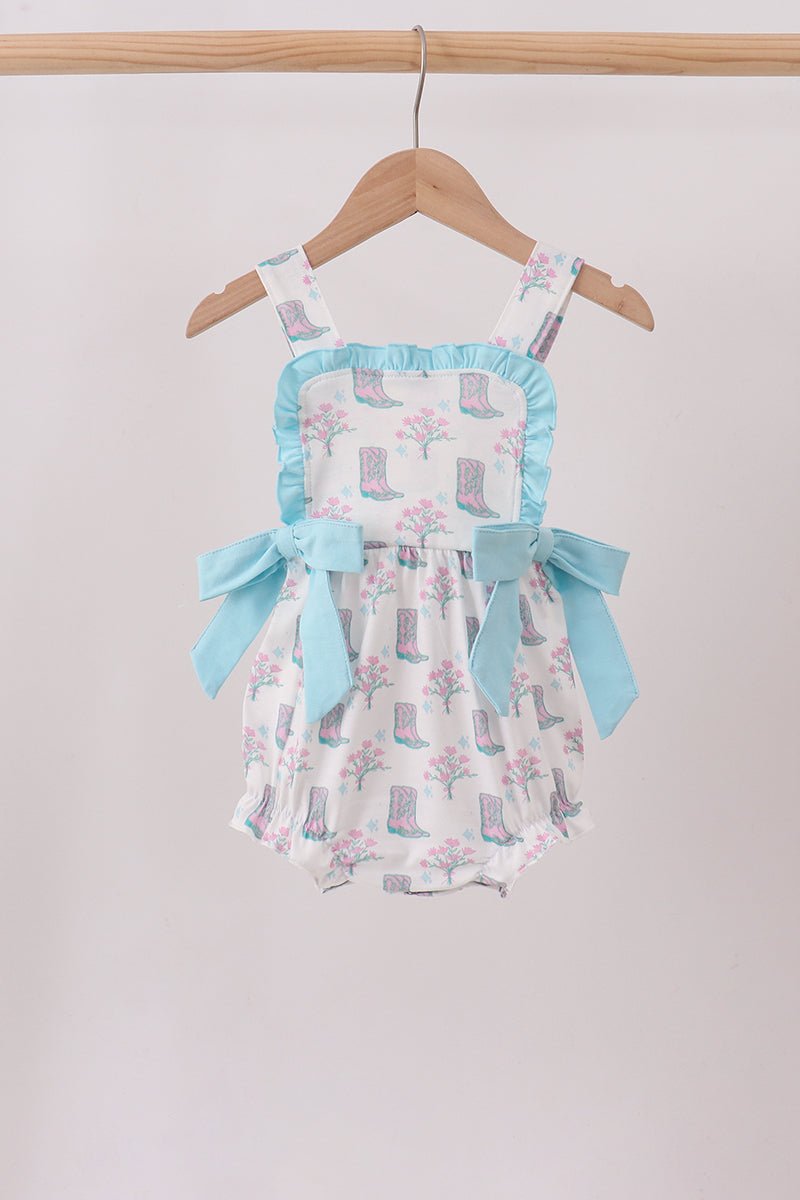 Blue Boots Ruffle Bubble - Abbies Place