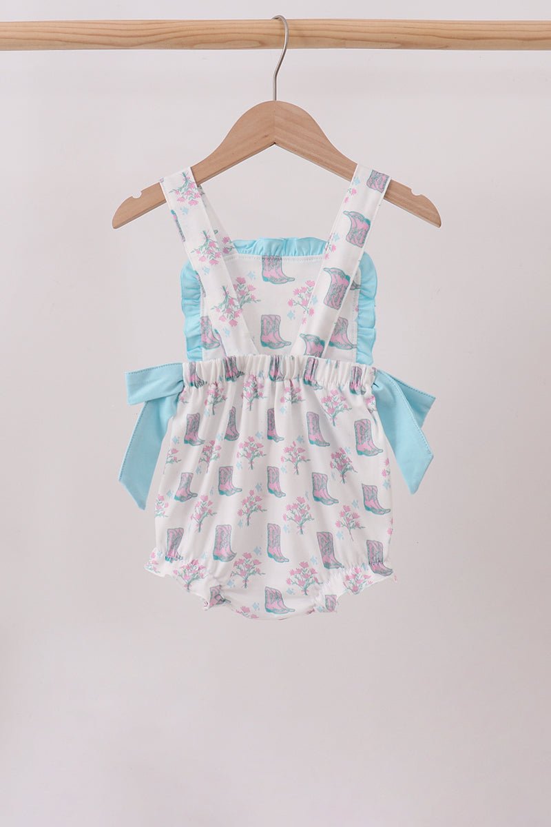 Blue Boots Ruffle Bubble - Abbies Place