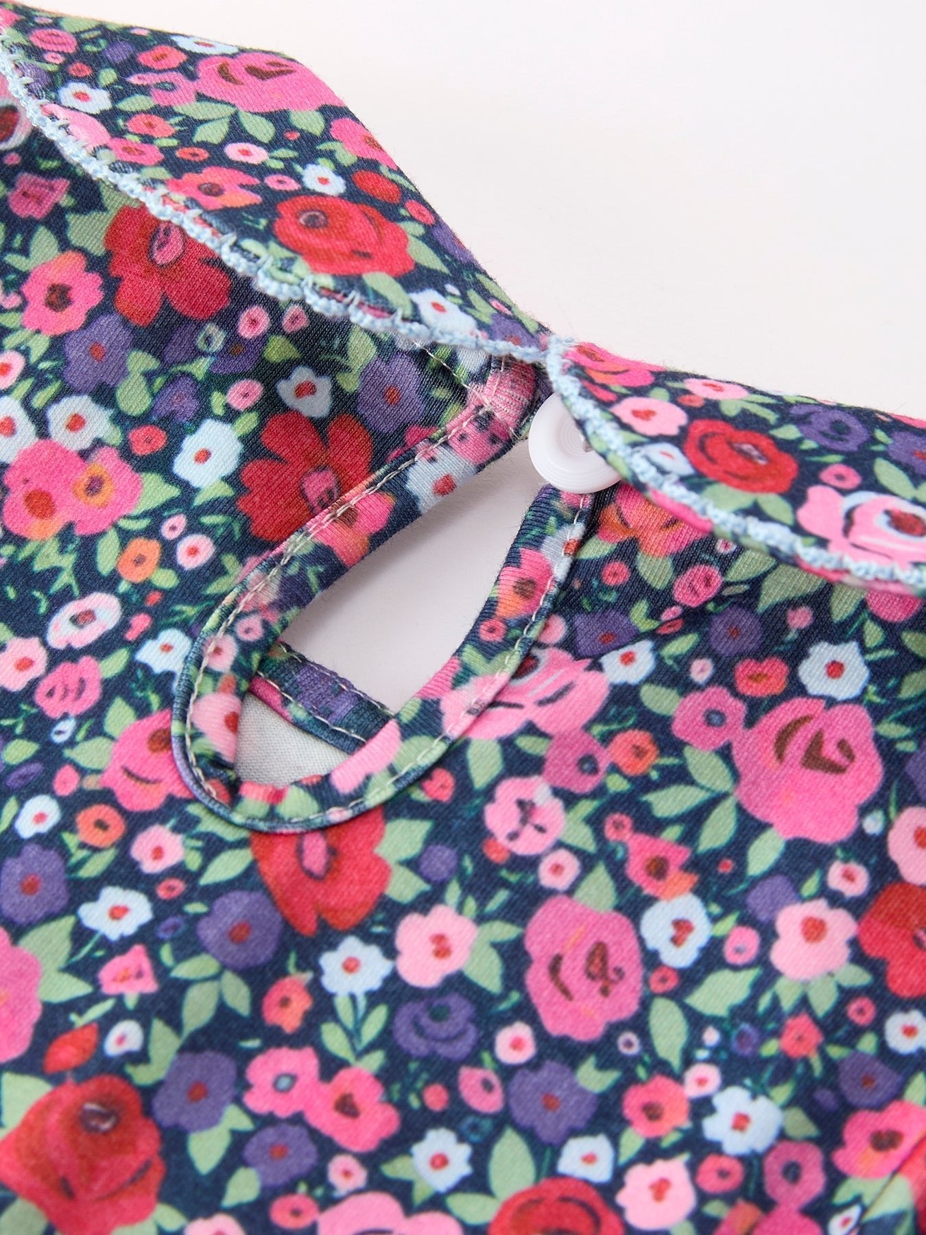 Blue Bow Smocked Floral Girl Dress - Abbies Place