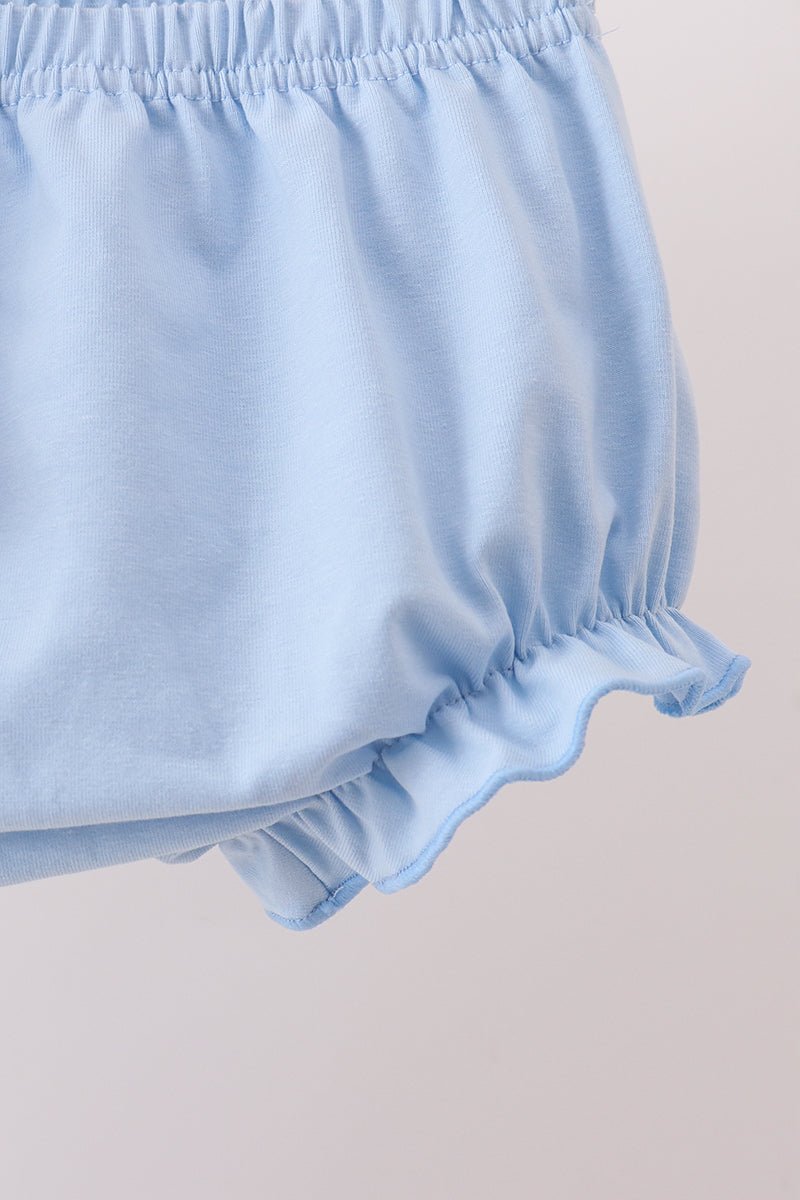 Blue Carousel Embroidered Bloomer Set - Abbies Place