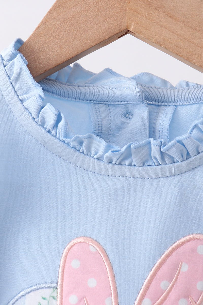 Blue character applique ruffle bloomer set - Abbies Place