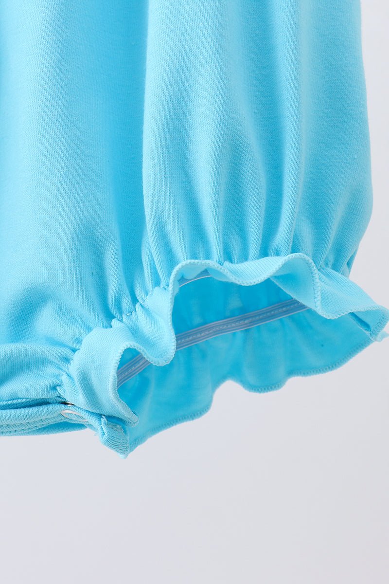 Blue character embroidery ruffle bubble - Abbies Place