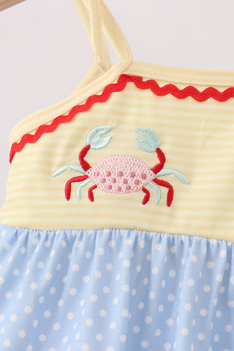 Blue Crab Applique Bubble - Abbies Place