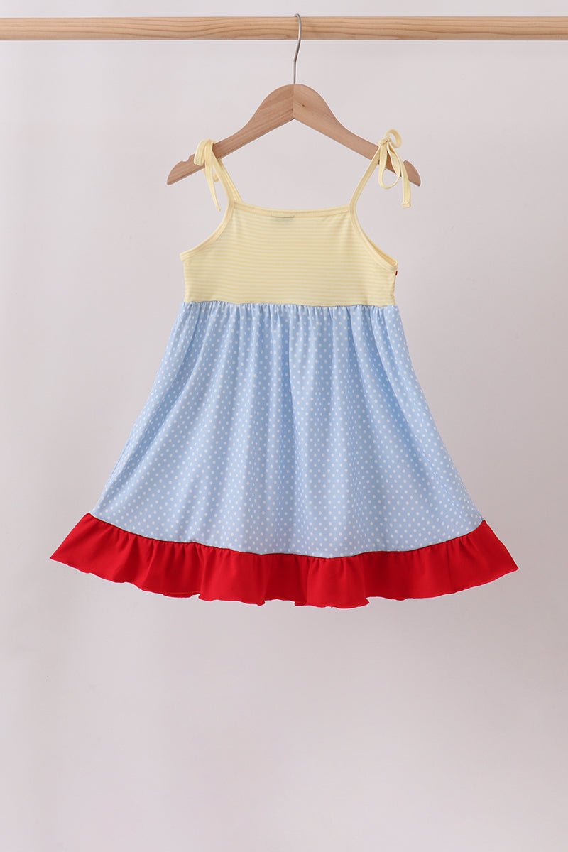 Blue Crab Applique Dress - Abbies Place