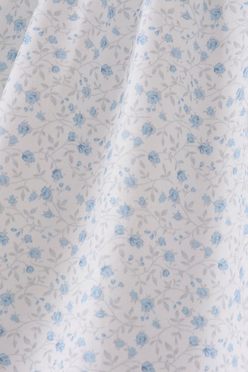 Blue Floral Embroidered Dress - Abbies Place