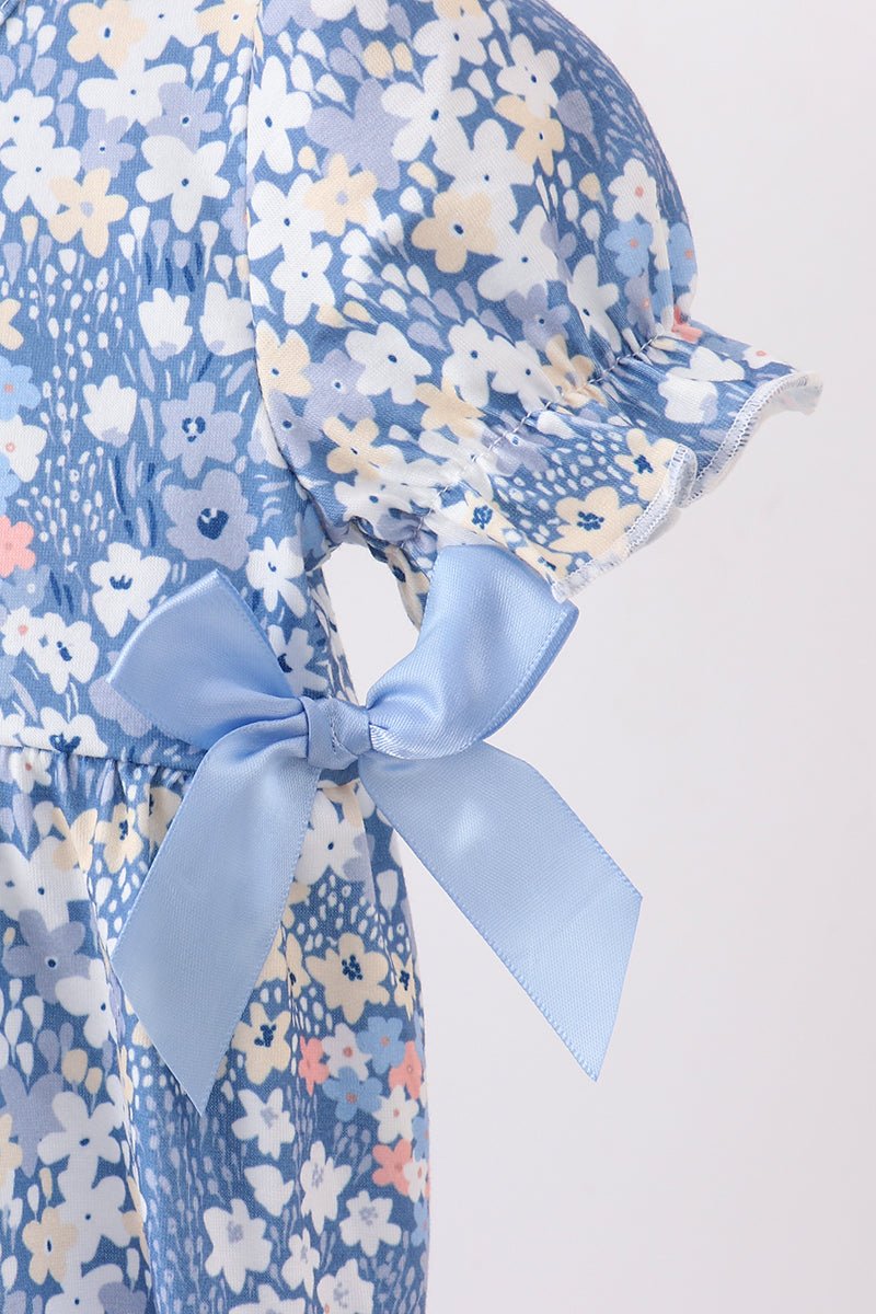 Blue Floral Print Bubble - Abbies Place