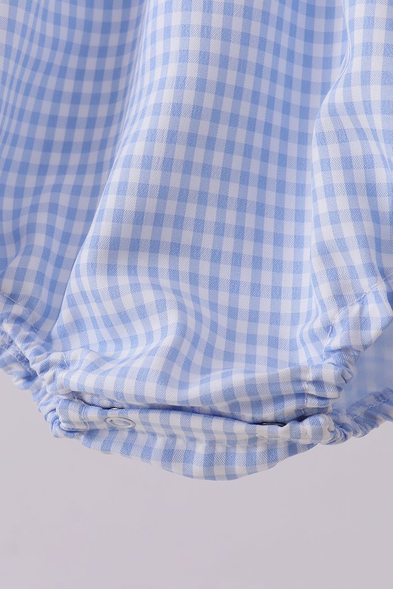 Blue Gingham Lace Bubble - Abbies Place