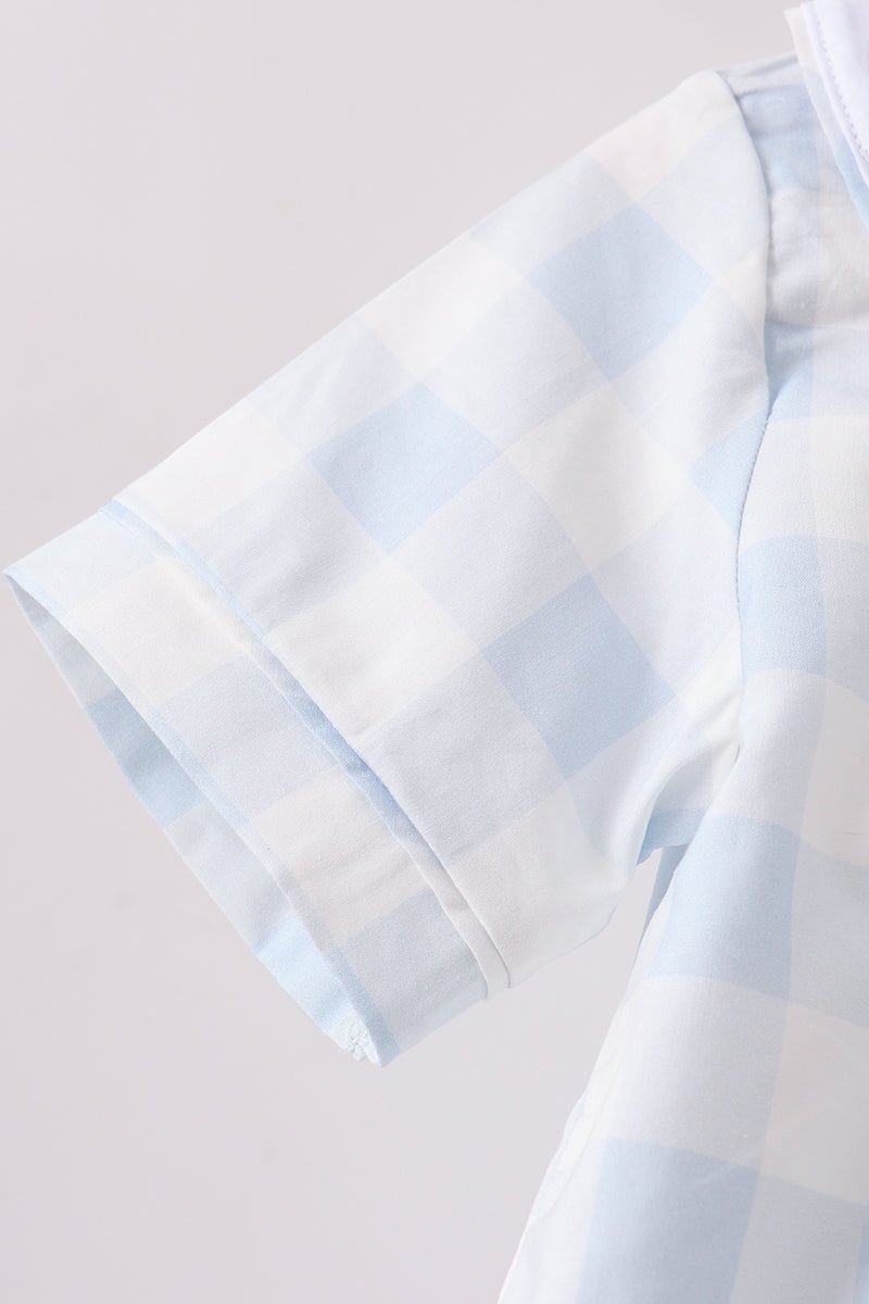 Blue Gingham Shorts Set - Abbies Place