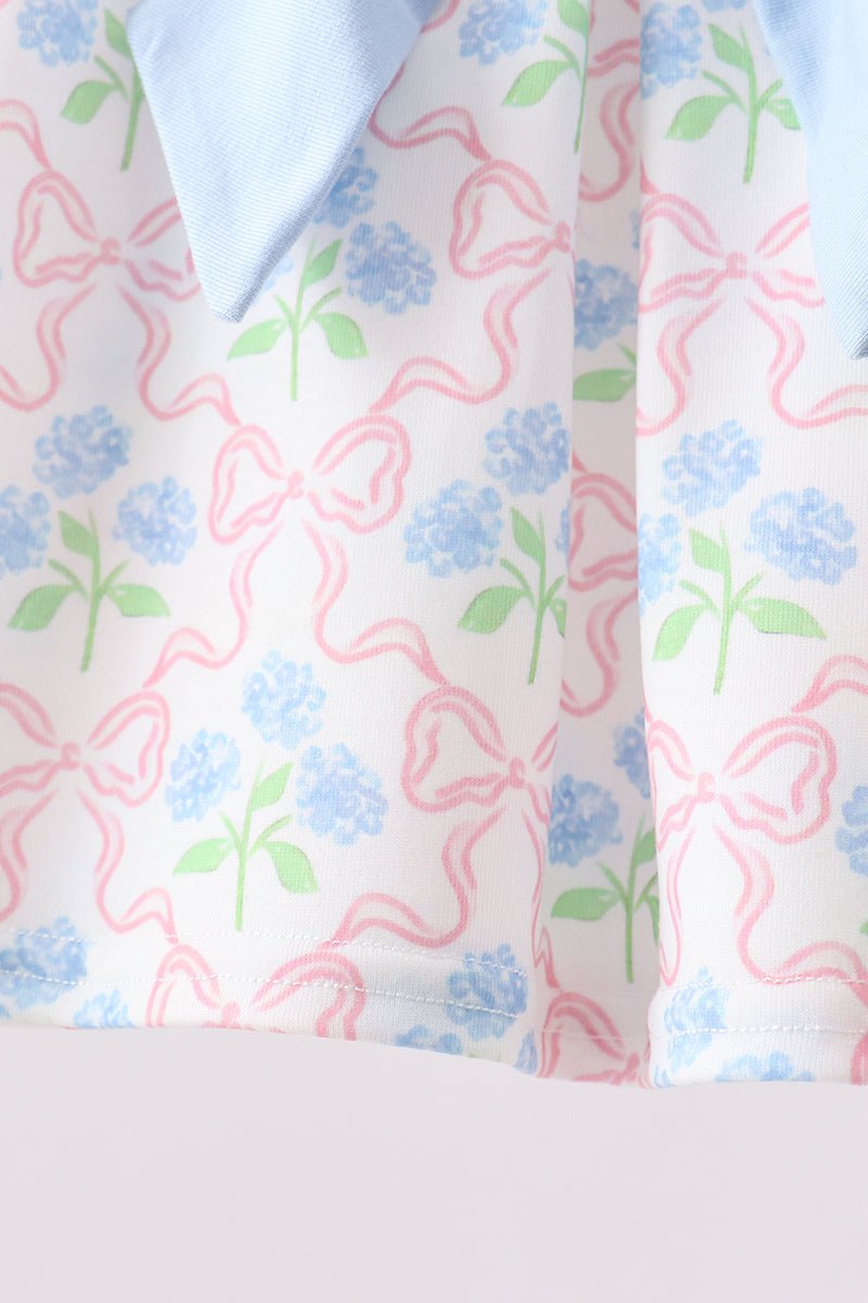 Blue Hydrangea Bow Bloomer Set - Abbies Place