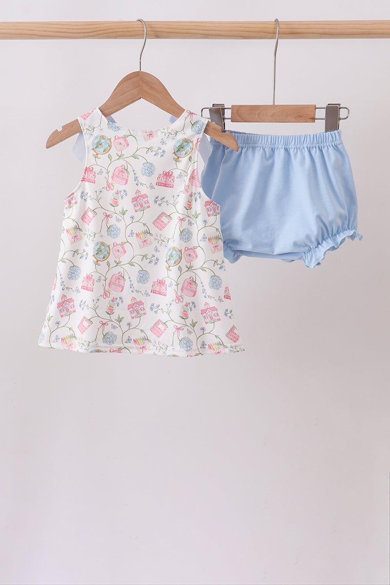 Blue Hydrangea Ruffle Bloomer Set - Abbies Place