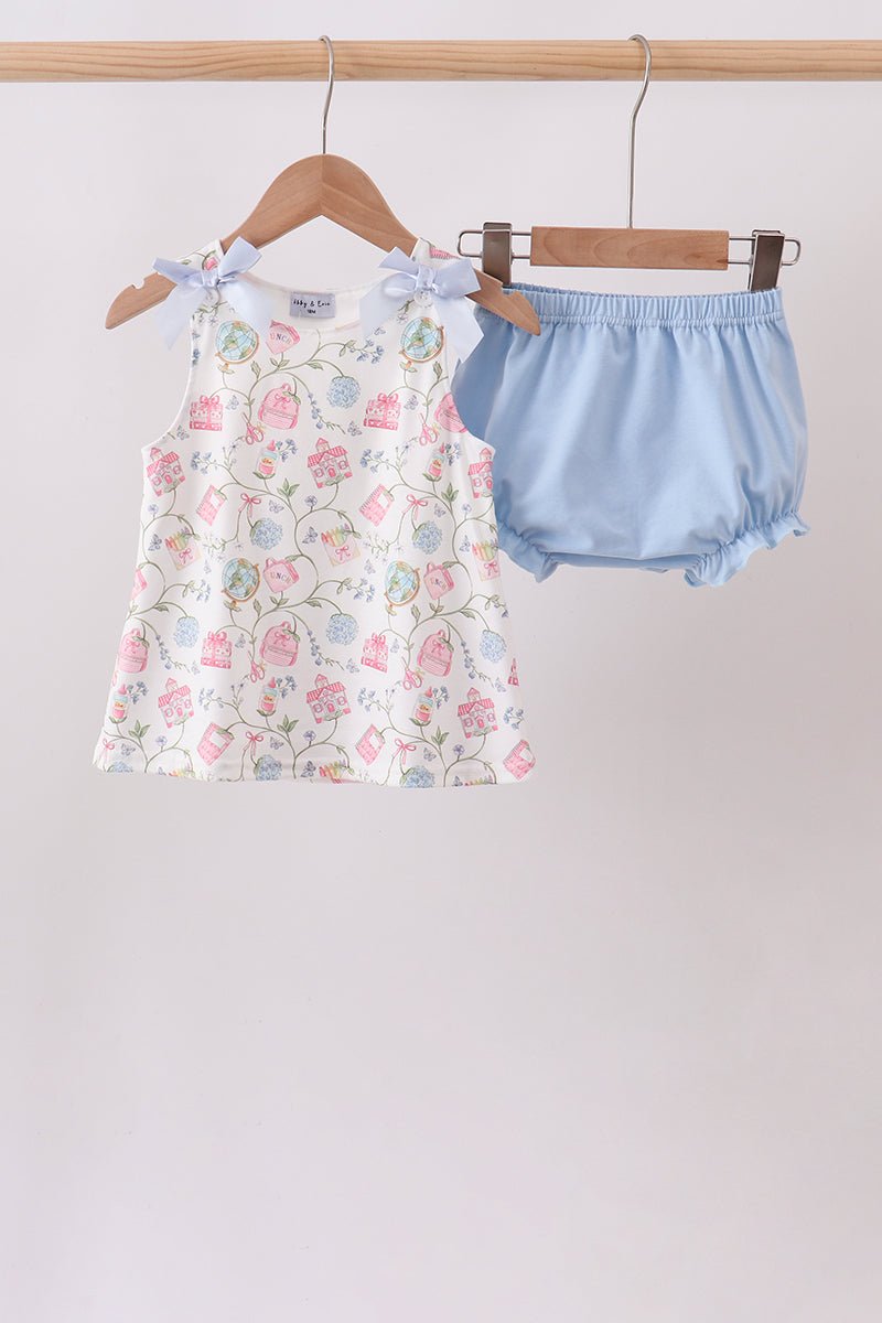 Blue Hydrangea Ruffle Bloomer Set - Abbies Place