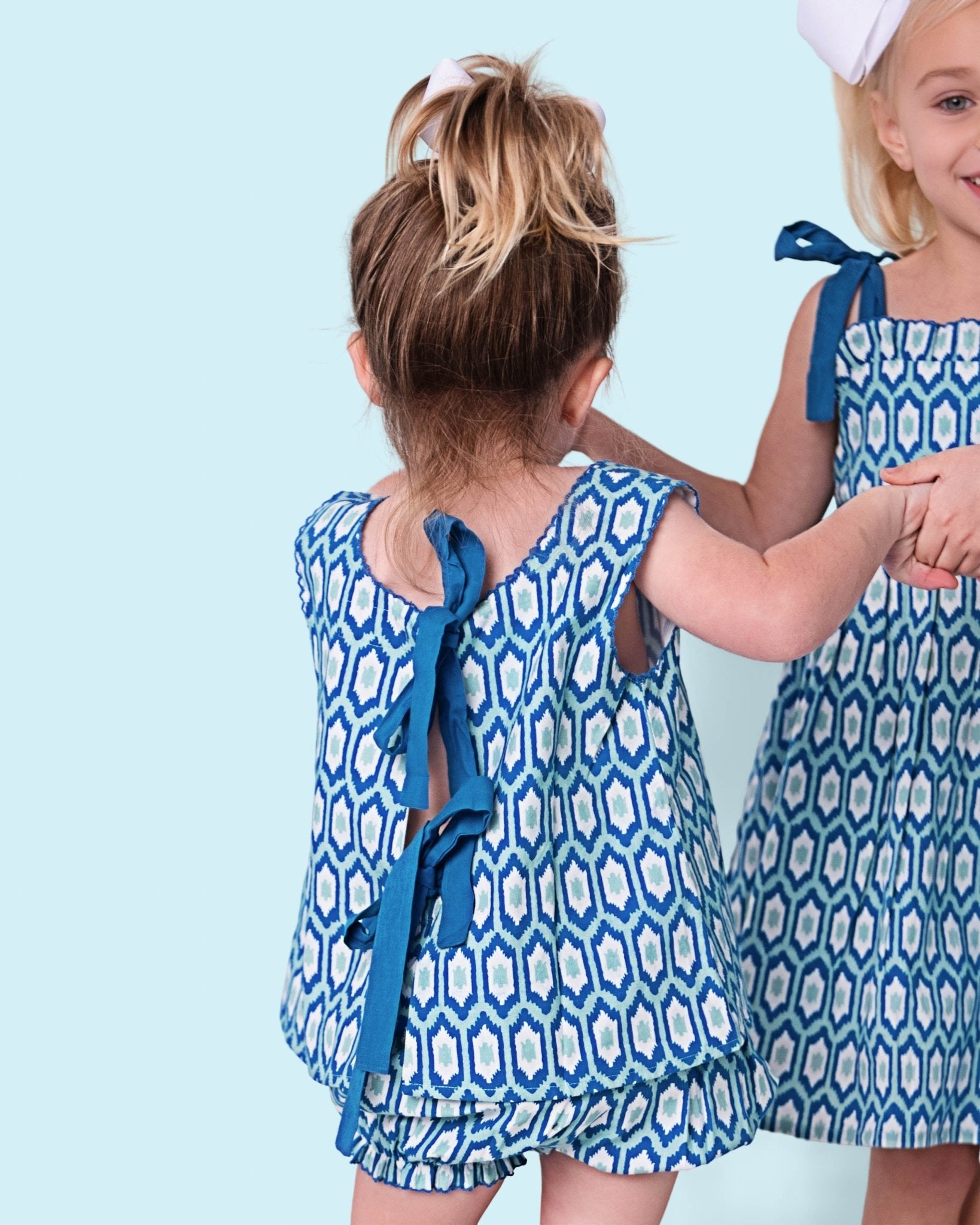 Blue Ikat Bloomer Set- FINAL SALE - Abbies Place