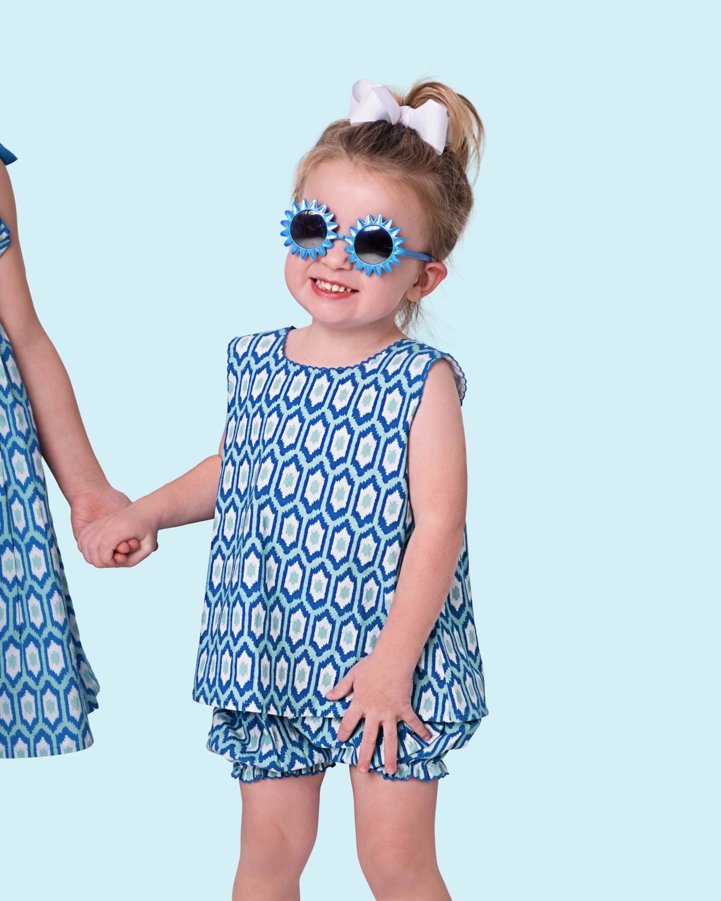 Blue Ikat Bloomer Set- FINAL SALE - Abbies Place