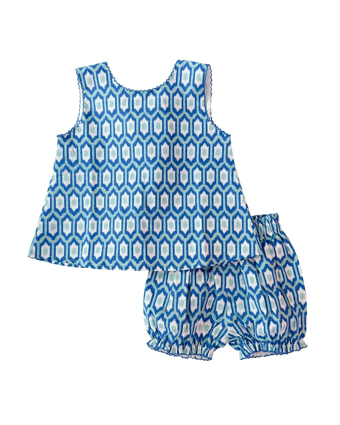 Blue Ikat Bloomer Set- FINAL SALE - Abbies Place