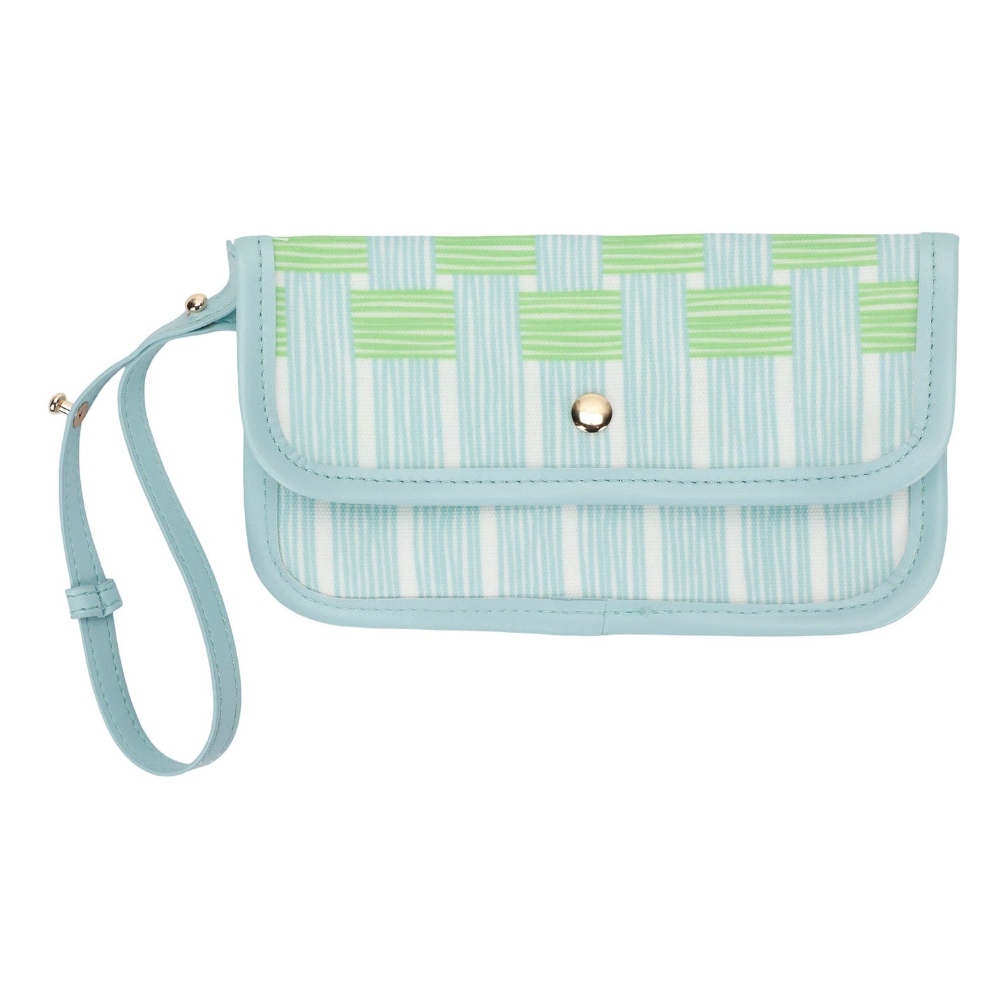 Blue Lattice Oversized Tote with Wallet - Abbies Place