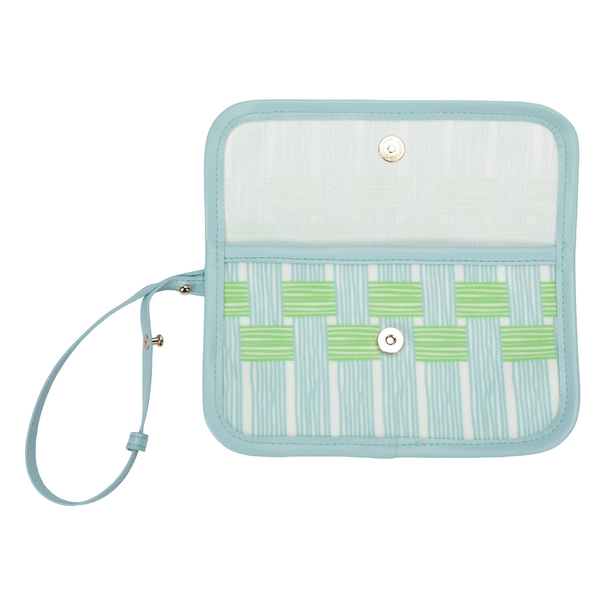 Blue Lattice Oversized Tote with Wallet - Abbies Place