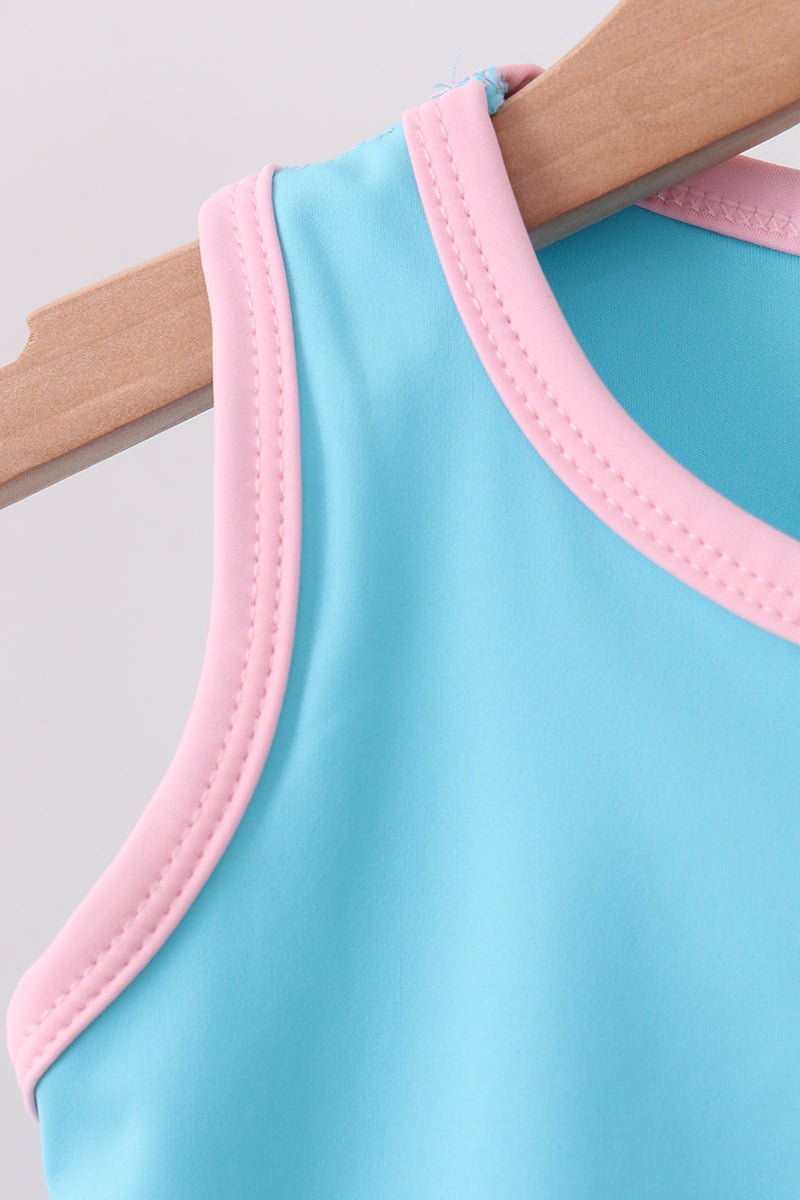 Blue Performance Scalloped Skorts Set - Abbies Place