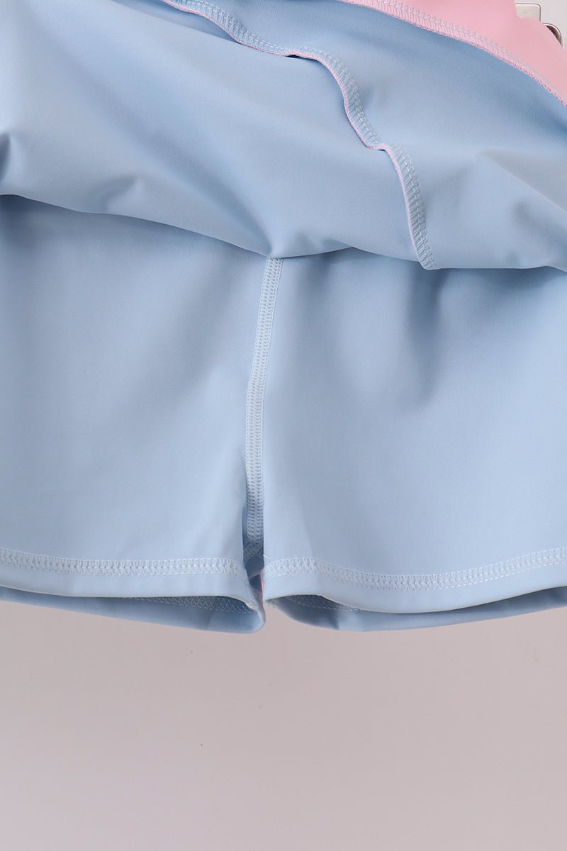 Blue Performance Scalloped Skorts Set - Abbies Place