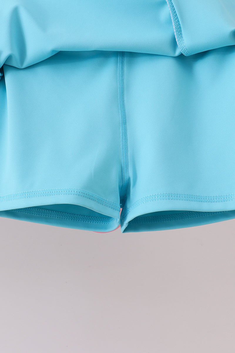 Blue Performance Scalloped Skorts Set - Abbies Place