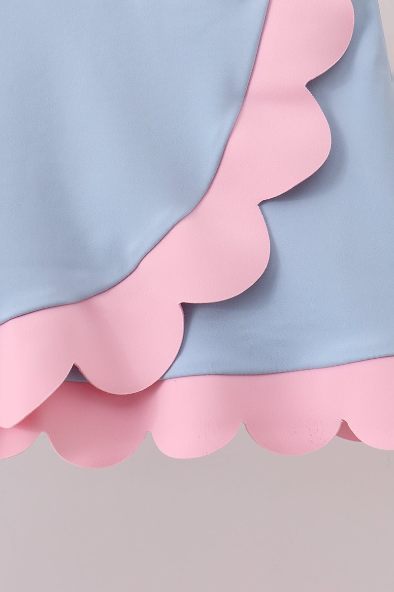 Blue Performance Scalloped Skorts Set - Abbies Place