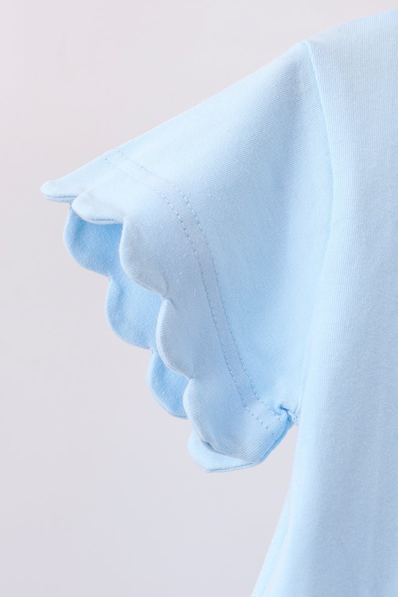 Blue Scalloped Shorts Set - Abbies Place