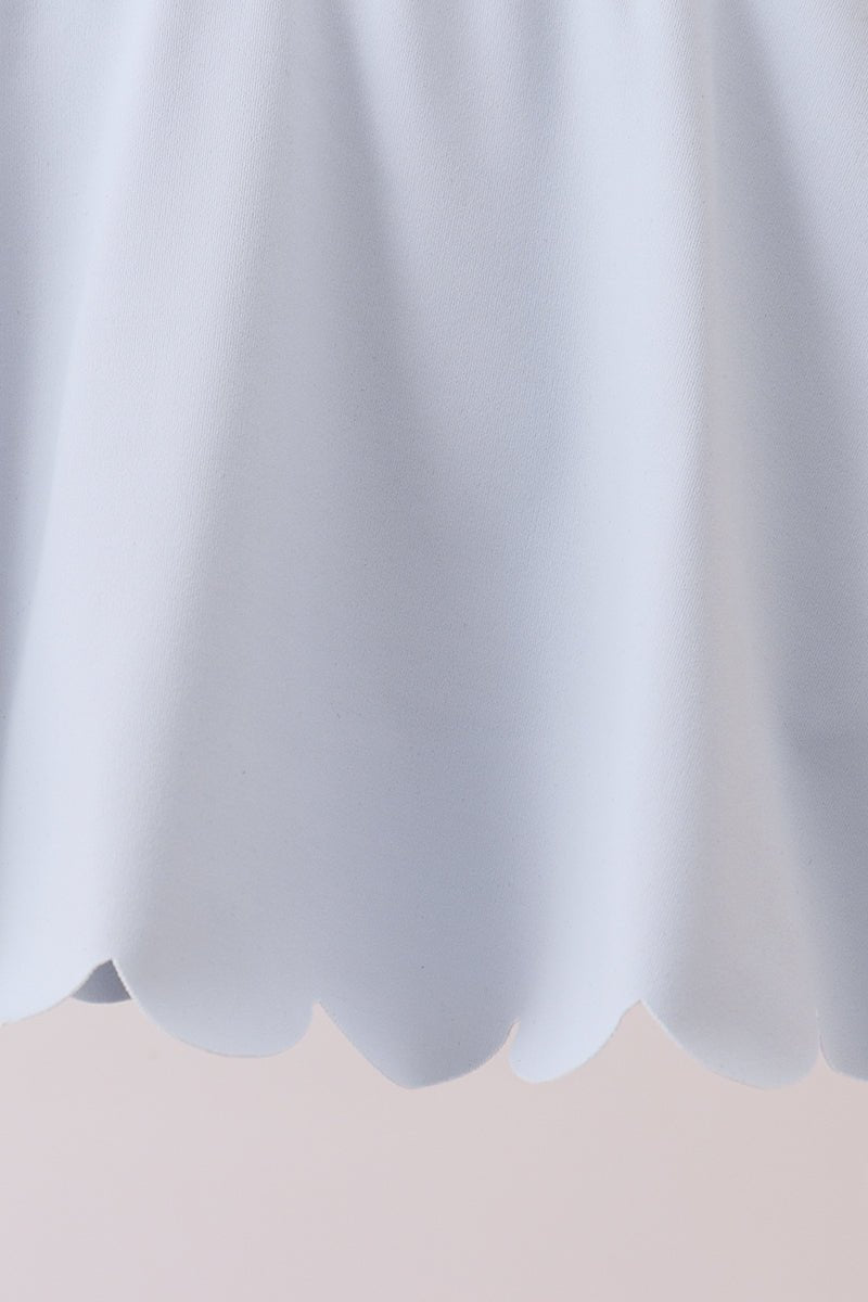Blue Scalloped Yoga Skorts Set - Abbies Place