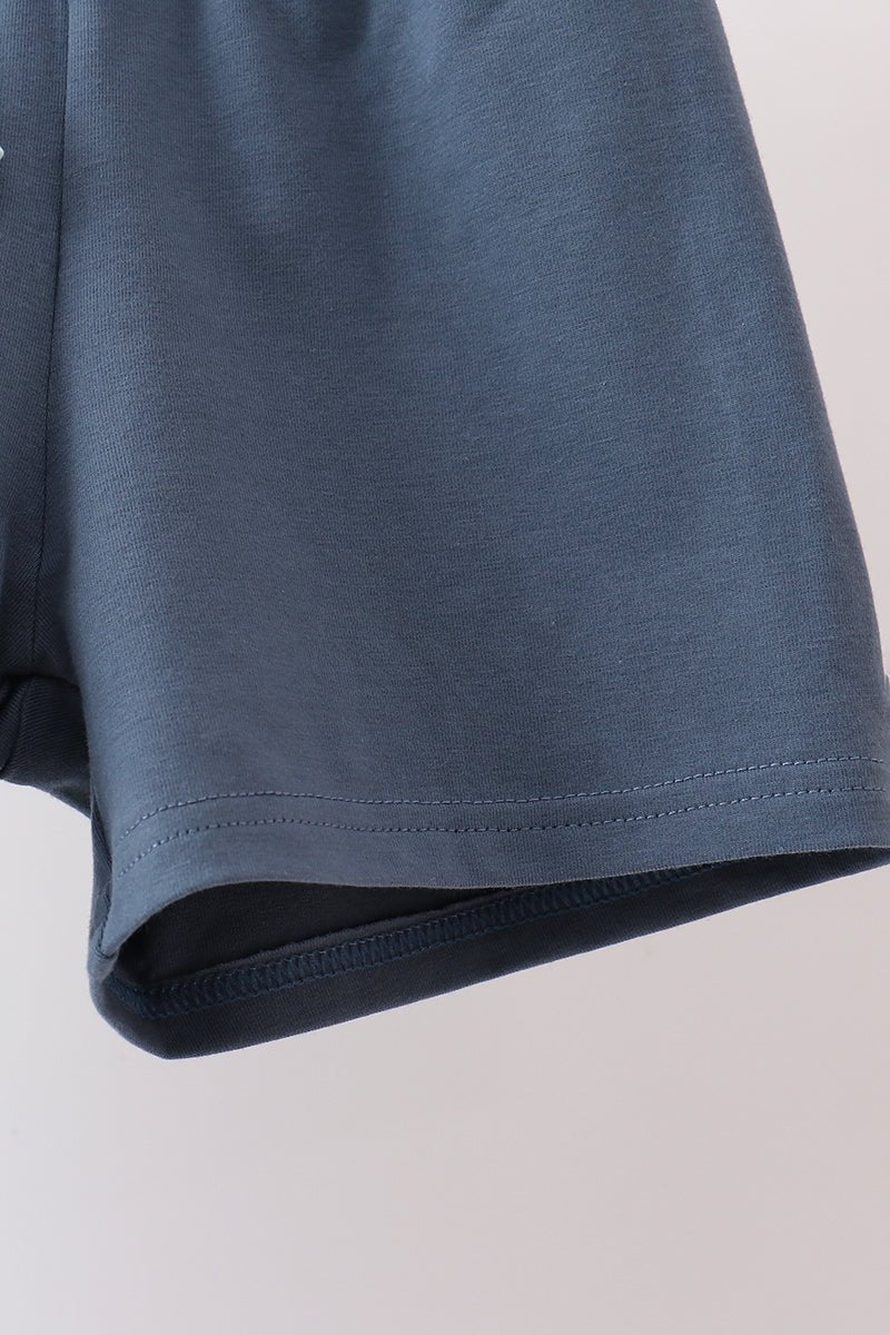 Blue Stripe Shorts Set - Abbies Place