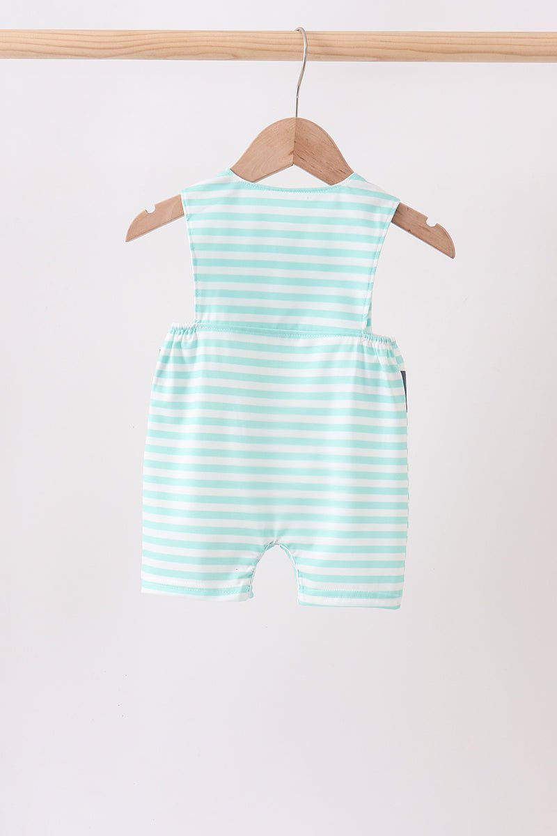 Blue stripe under the sea Embroidered Jon Jon - Abbies Place