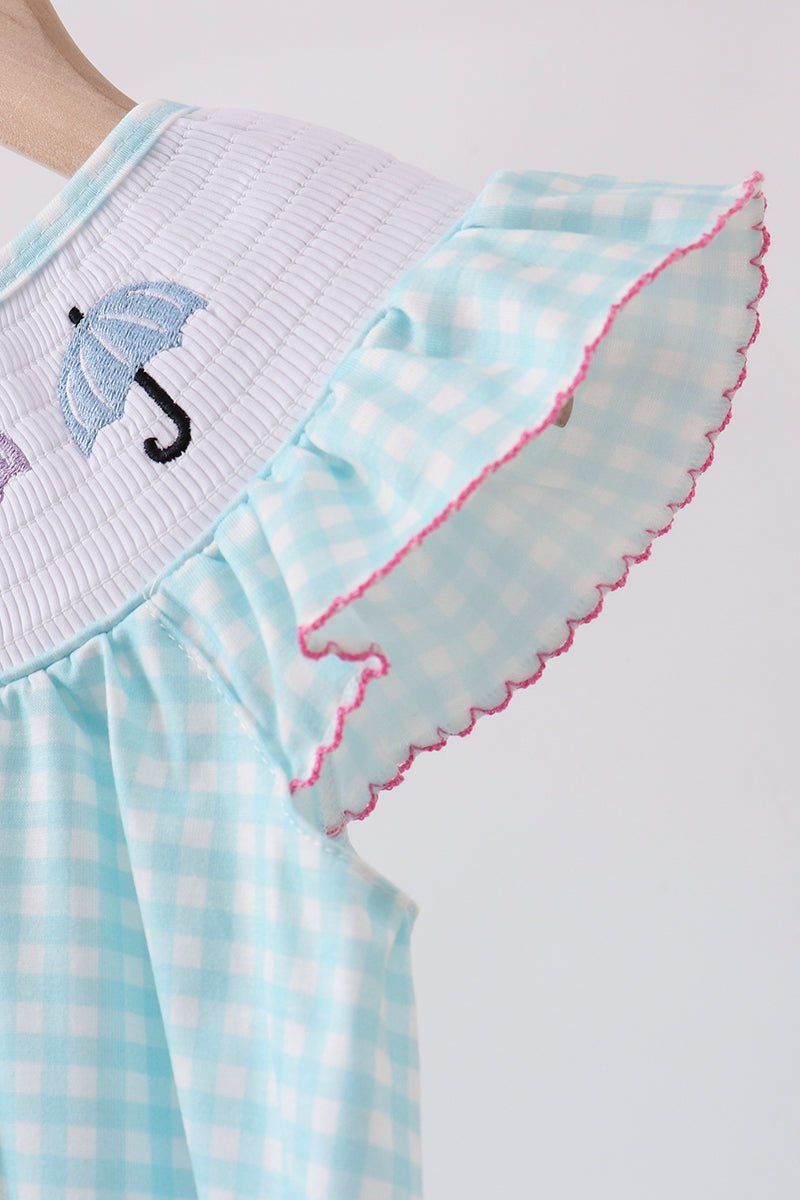 Blue Umbrella Smocked Dress - Abbies Place